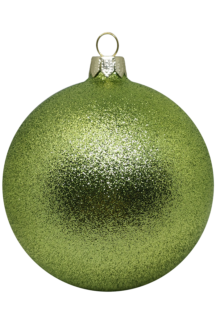 Пластиковый шар Искристый 11,5 и 13,5 см фисташковый